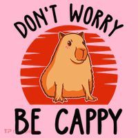 Dont Worry Be Cappy Capybara Animal Lover Funny Coaster thumb 2
