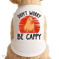 Dont Worry Be Cappy Capybara Animal Lover Funny Doggie Tank thumb 0