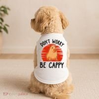Dont Worry Be Cappy Capybara Animal Lover Funny Doggie Tank thumb 2