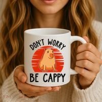 Dont Worry Be Cappy Capybara Animal Lover Funny Coffee Mug thumb 3