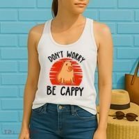 Dont Worry Be Cappy Capybara Animal Lover Funny Women's Tank Top thumb 2