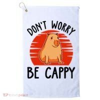 Dont Worry Be Cappy Capybara Animal Lover Funny Golf Towel thumb 0