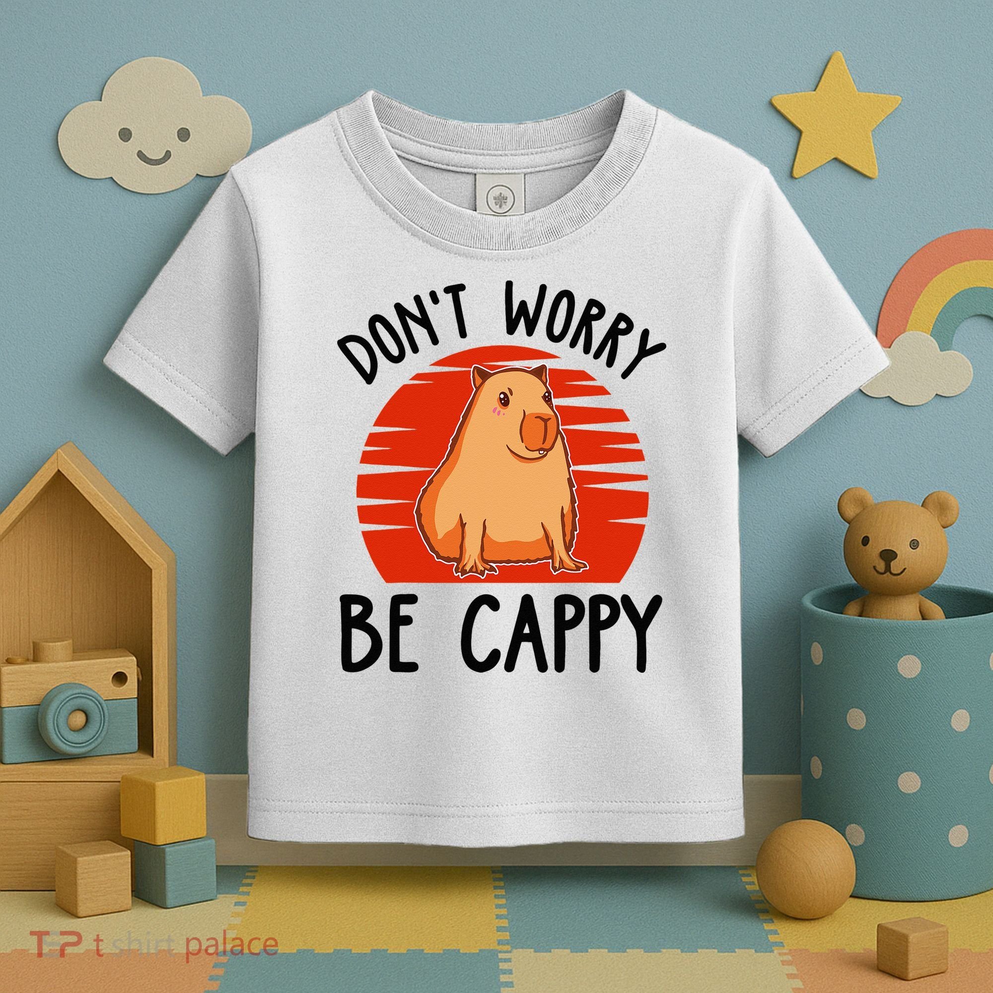 Dont Worry Be Cappy Capybara Animal Lover Funny Toddler T-Shirt