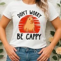 Dont Worry Be Cappy Capybara Animal Lover Funny Women's T-Shirt thumb 2