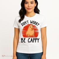 Dont Worry Be Cappy Capybara Animal Lover Funny Women's T-Shirt thumb 4