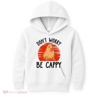 Dont Worry Be Cappy Capybara Animal Lover Funny Kids Hoodie thumb 0