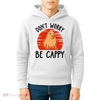 Dont Worry Be Cappy Capybara Animal Lover Funny Kids Hoodie thumb 4