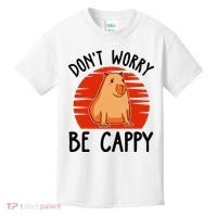 Dont Worry Be Cappy Capybara Animal Lover Funny Kids T-Shirt thumb 0