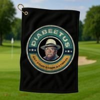 Diabeetus Wilford Brimley Copy Golf Towel thumb 1