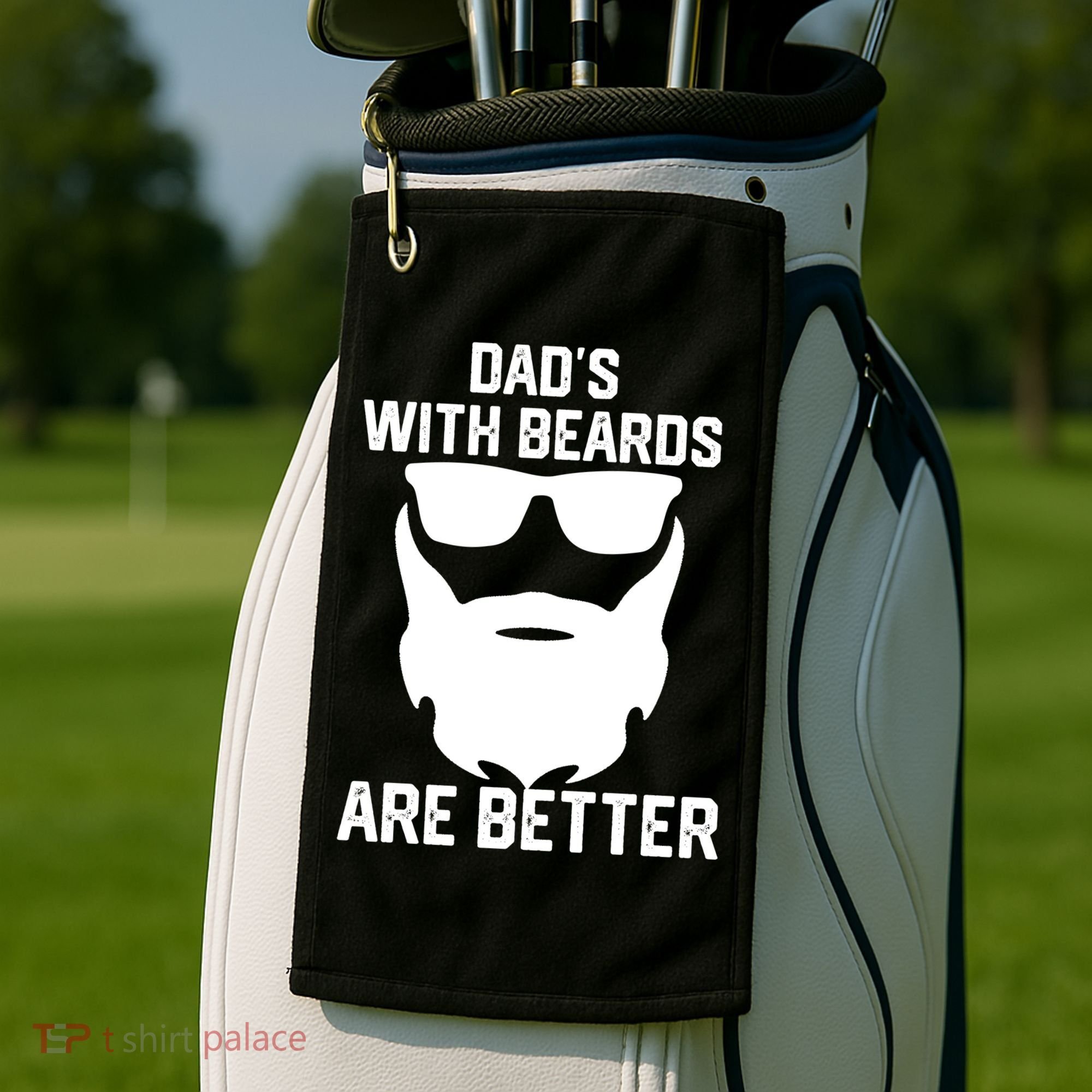 Dads With Beard Are Better Funny Bearded Dad Fathers Day Cool Gift Golf Towel