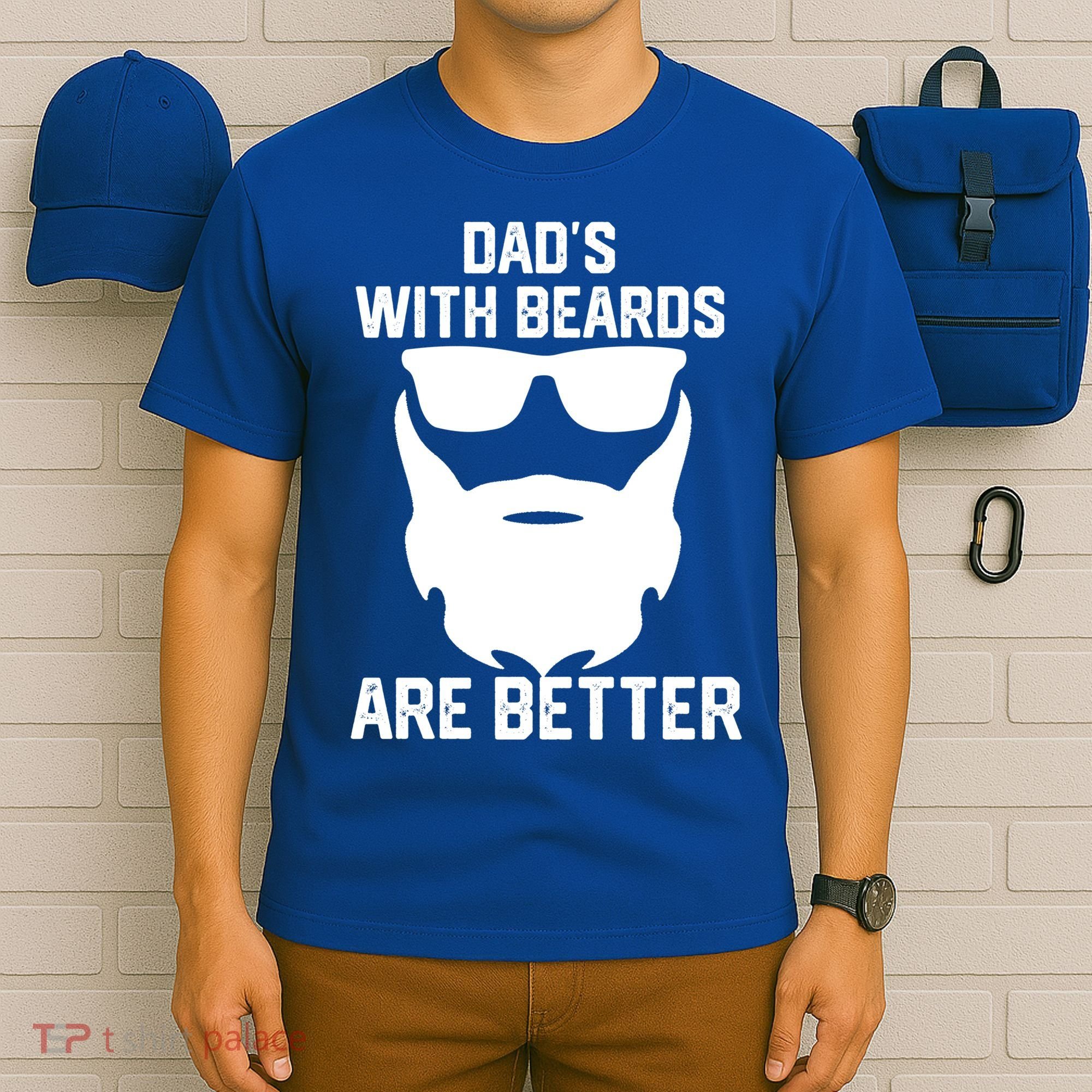 Dads With Beard Are Better Funny Bearded Dad Fathers Day Cool Gift T-Shirt