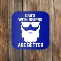 Dads With Beard Are Better Funny Bearded Dad Fathers Day Cool Gift Coaster thumb 0