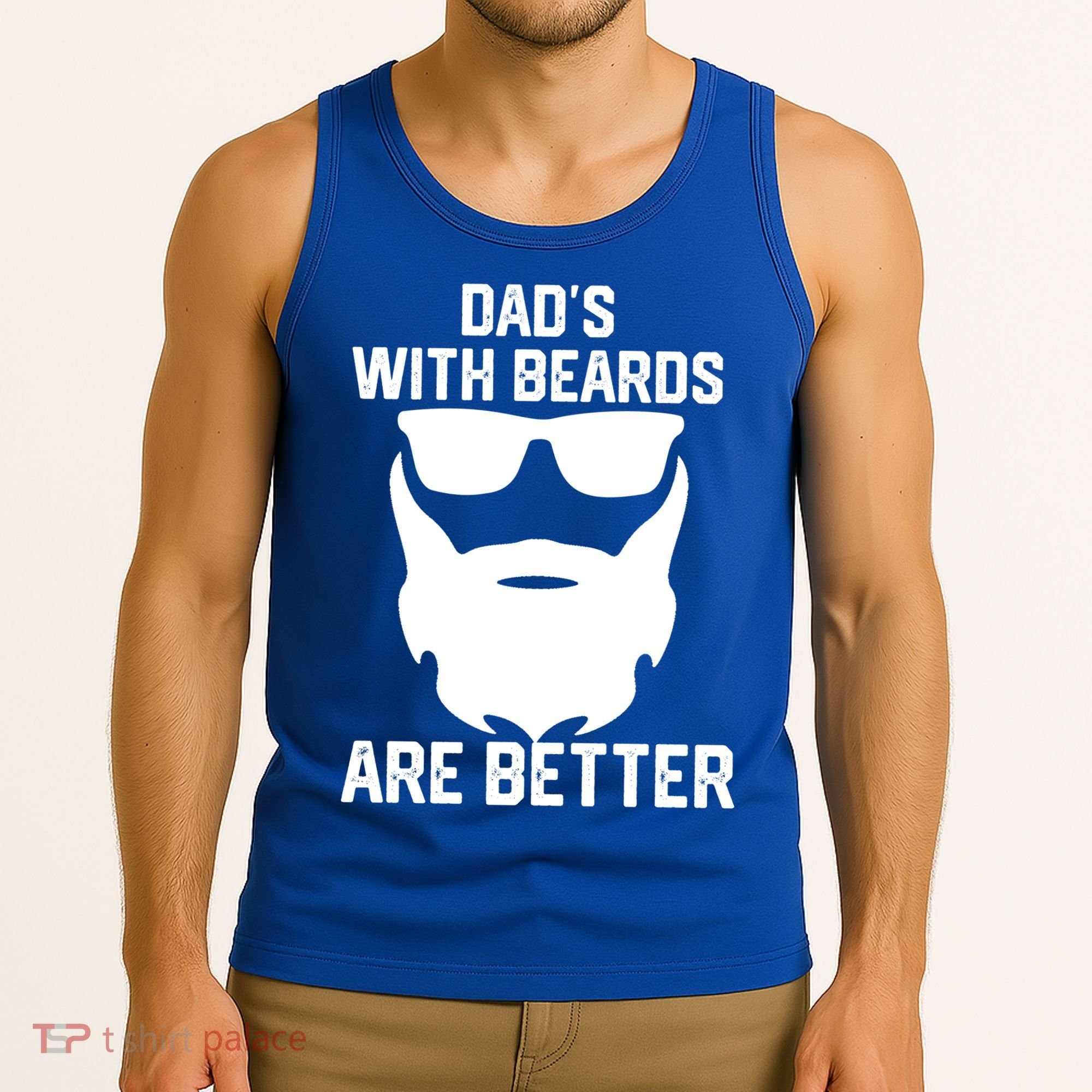 Dads With Beard Are Better Funny Bearded Dad Fathers Day Cool Gift Tank Top
