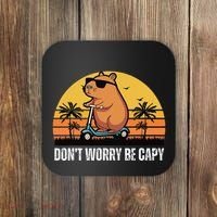 Don’T Worry Be Capy Cute Capybara Gift Coaster thumb 0