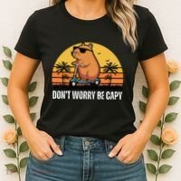 Don’T Worry Be Capy Cute Capybara Gift Women's T-Shirt thumb 2