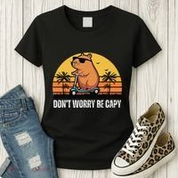 Don’T Worry Be Capy Cute Capybara Gift Women's T-Shirt thumb 3