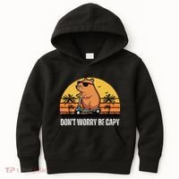 Don’T Worry Be Capy Cute Capybara Gift Kids Hoodie thumb 0
