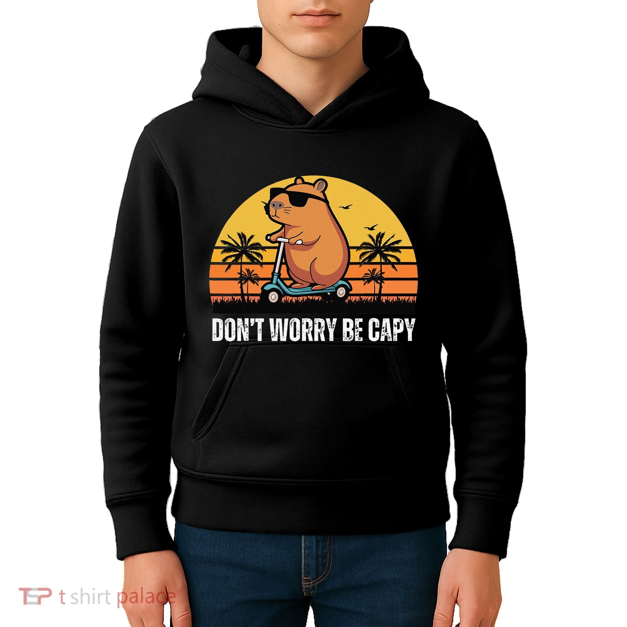 Don’T Worry Be Capy Cute Capybara Gift Kids Hoodie