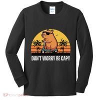 Don’T Worry Be Capy Cute Capybara Gift Kids Long Sleeve Shirt thumb 0