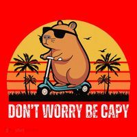 Don’T Worry Be Capy Cute Capybara Gift Santa Hat thumb 1
