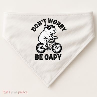 Dont Worry Be Capy Capybara Funny Capybara USA-Made Doggie Bandana
