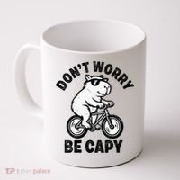 Dont Worry Be Capy Capybara Funny Capybara Coffee Mug thumb 0