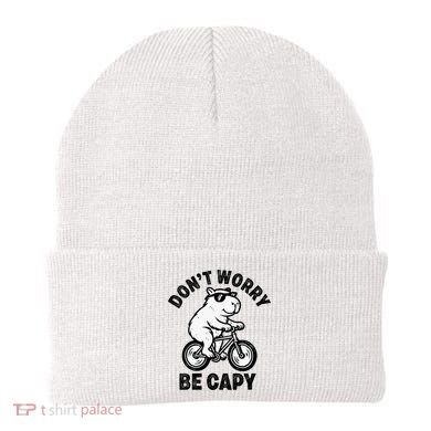 Dont Worry Be Capy Capybara Funny Capybara Beanie