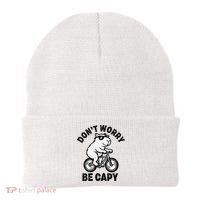 Dont Worry Be Capy Capybara Funny Capybara Beanie thumb 0