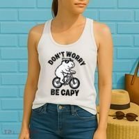 Dont Worry Be Capy Capybara Funny Capybara Women's Tank Top thumb 2