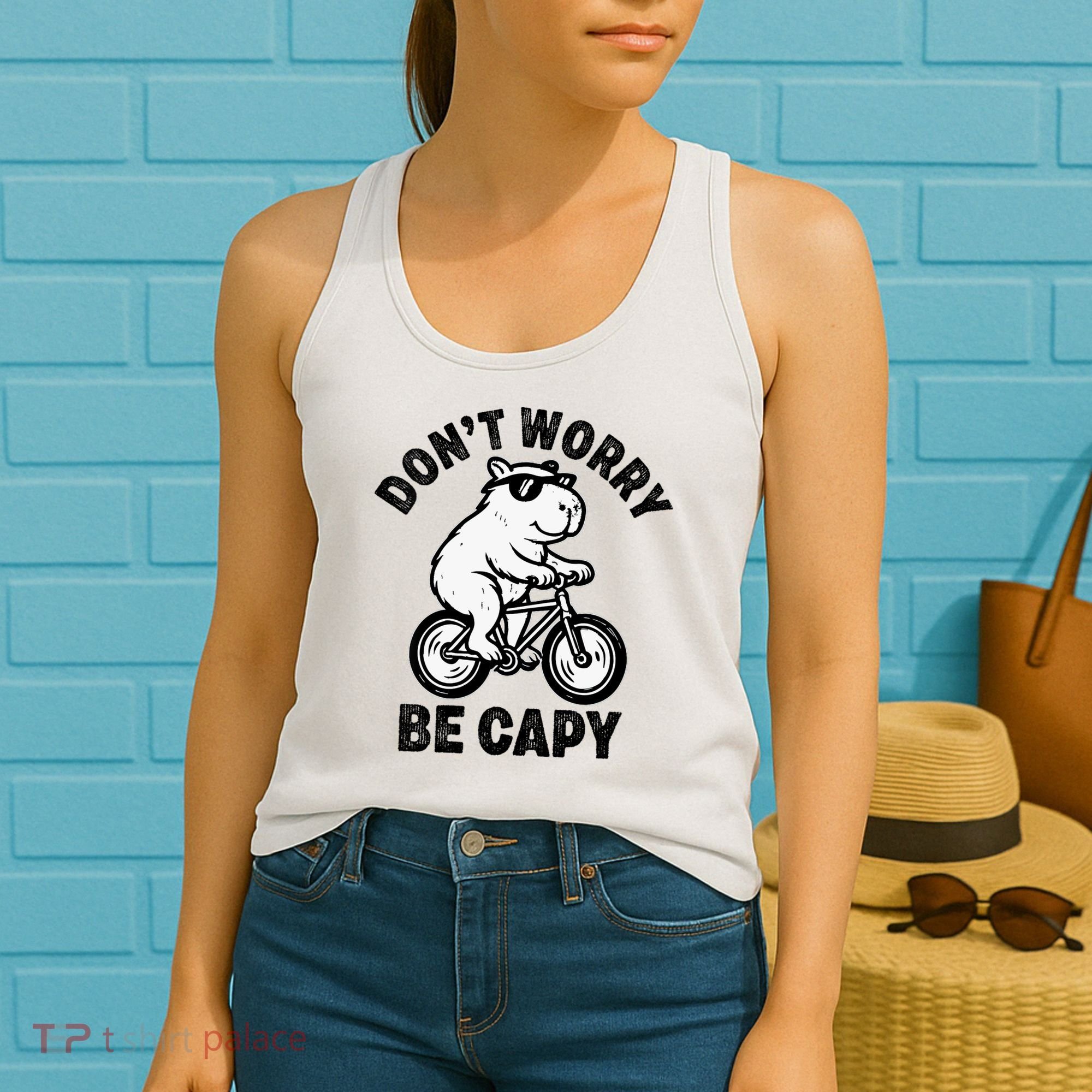 Dont Worry Be Capy Capybara Funny Capybara Women's Tank Top