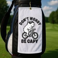 Dont Worry Be Capy Capybara Funny Capybara Golf Towel thumb 2