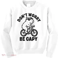Dont Worry Be Capy Capybara Funny Capybara Kids Sweatshirt thumb 0
