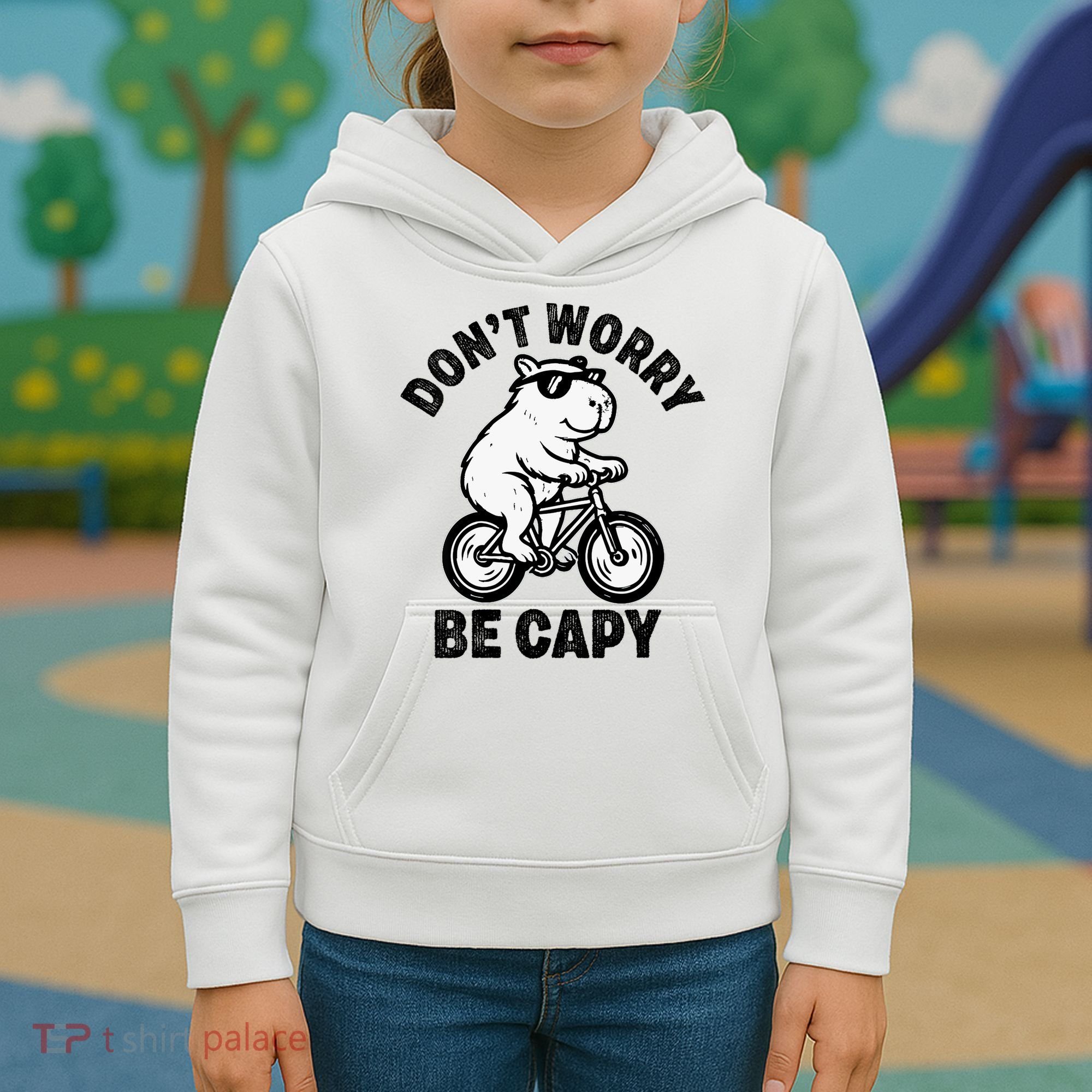 Dont Worry Be Capy Capybara Funny Capybara Kids Hoodie