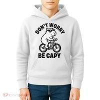 Dont Worry Be Capy Capybara Funny Capybara Kids Hoodie thumb 4