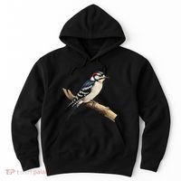 Downy Woodpecker Bird Lover Illustration Hoodie thumb 0