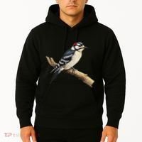 Downy Woodpecker Bird Lover Illustration Hoodie thumb 2