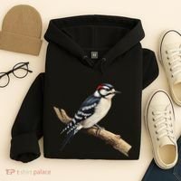 Downy Woodpecker Bird Lover Illustration Hoodie thumb 4