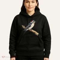 Downy Woodpecker Bird Lover Illustration Hoodie thumb 5
