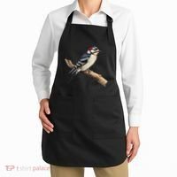 Downy Woodpecker Bird Lover Illustration Apron thumb 2