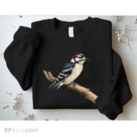Downy Woodpecker Bird Lover Illustration Sweatshirt thumb 2