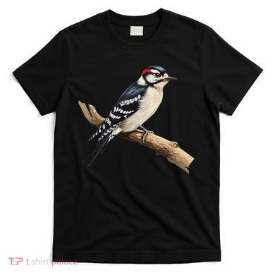 Downy Woodpecker Bird Lover Illustration T-Shirt