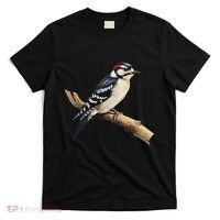 Downy Woodpecker Bird Lover Illustration T-Shirt thumb 0