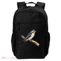 Downy Woodpecker Bird Lover Illustration Backpack thumb 0