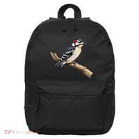 Downy Woodpecker Bird Lover Illustration 16 in Basic Backpack thumb 0