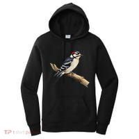 Downy Woodpecker Bird Lover Illustration Women's Hoodie thumb 0