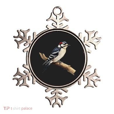 Downy Woodpecker Bird Lover Illustration Ornament