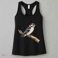 Downy Woodpecker Bird Lover Illustration Women's Tank Top thumb 3
