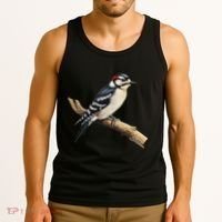 Downy Woodpecker Bird Lover Illustration Tank Top thumb 3