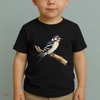 Downy Woodpecker Bird Lover Illustration Toddler T-Shirt thumb 2