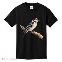 Downy Woodpecker Bird Lover Illustration Kids T-Shirt thumb 0